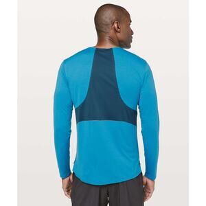 Lululemon Fast & Free Shirt Men Small Long Sleeve Running Reflective Blue Active